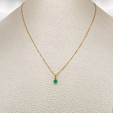 Set Veneciana + Redondo Esmeralda 1gr / 17 3/4 in / 0.46mm Oro Amarillo 18K &