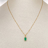 Set Veneciana + Rectangulo Esmeralda 1.15gr / 17 3/4 in / 0.5mm Oro Amarillo 18K &