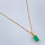 Set Veneciana + Rectangulo Esmeralda 1.15gr / 17 3/4 in / 0.5mm Oro Amarillo 18K &