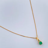 Set Veneciana + Redondo Esmeralda 1.05gr / 17 3/4 in / 0.47mm Oro Amarillo 18K &