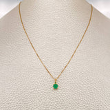 Set Veneciana + Redondo Esmeralda 1.15gr / 17 3/4 in / 0.46mm Oro Amarillo 18K &