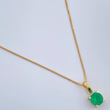 Set Veneciana + Redondo Esmeralda 1.15gr / 17 3/4 in / 0.46mm Oro Amarillo 18K &