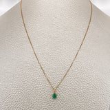 Set Veneciana + Redondo Esmeralda 1.1gr / 17 3/4 in / 0.26mm Oro Amarillo 18K &