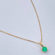 Set Veneciana + Redondo Esmeralda 1.1gr / 17 3/4 in / 0.26mm Oro Amarillo 18K &