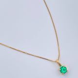 Set Veneciana + Redondo Esmeralda 1.1gr / 17 3/4 in / 0.26mm Oro Amarillo 18K &