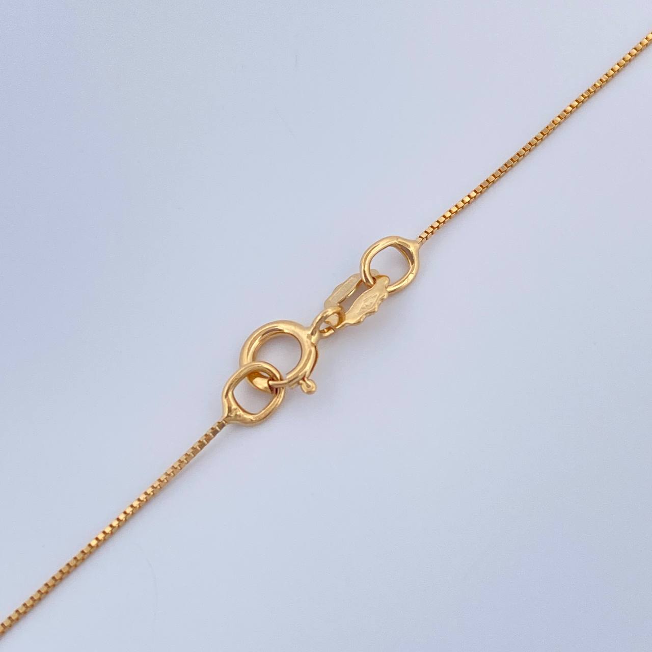 Set Veneciana + Redondo Esmeralda 1.1gr / 17 3/4 in / 0.26mm Oro Amarillo 18K &