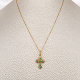 Venetian Set + Clover Cross Emerald 1.7gr / 17 3/4 in / 0.46mm 18K Yellow Gold &
