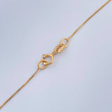 Set Veneciana + GC Figura Esmeralda 1.2gr / 17 3/4 in / 0.38mm Oro Amarillo 18K &