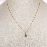 Set Veneciana + Rectangulo Esmeralda 1gr / 17 3/4 in / 0.51mm Oro Amarillo 18K &