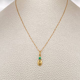 Set Veneciana + GC Figura Esmeralda 1.2gr / 17 3/4 in / 0.38mm Oro Amarillo 18K &
