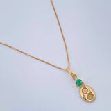 Set Veneciana + GC Figura Esmeralda 1.2gr / 17 3/4 in / 0.38mm Oro Amarillo 18K &