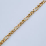 Pulso Figaro 0.9gr / 7 in / 1.8mm Oro Amarillo +1 18K $
