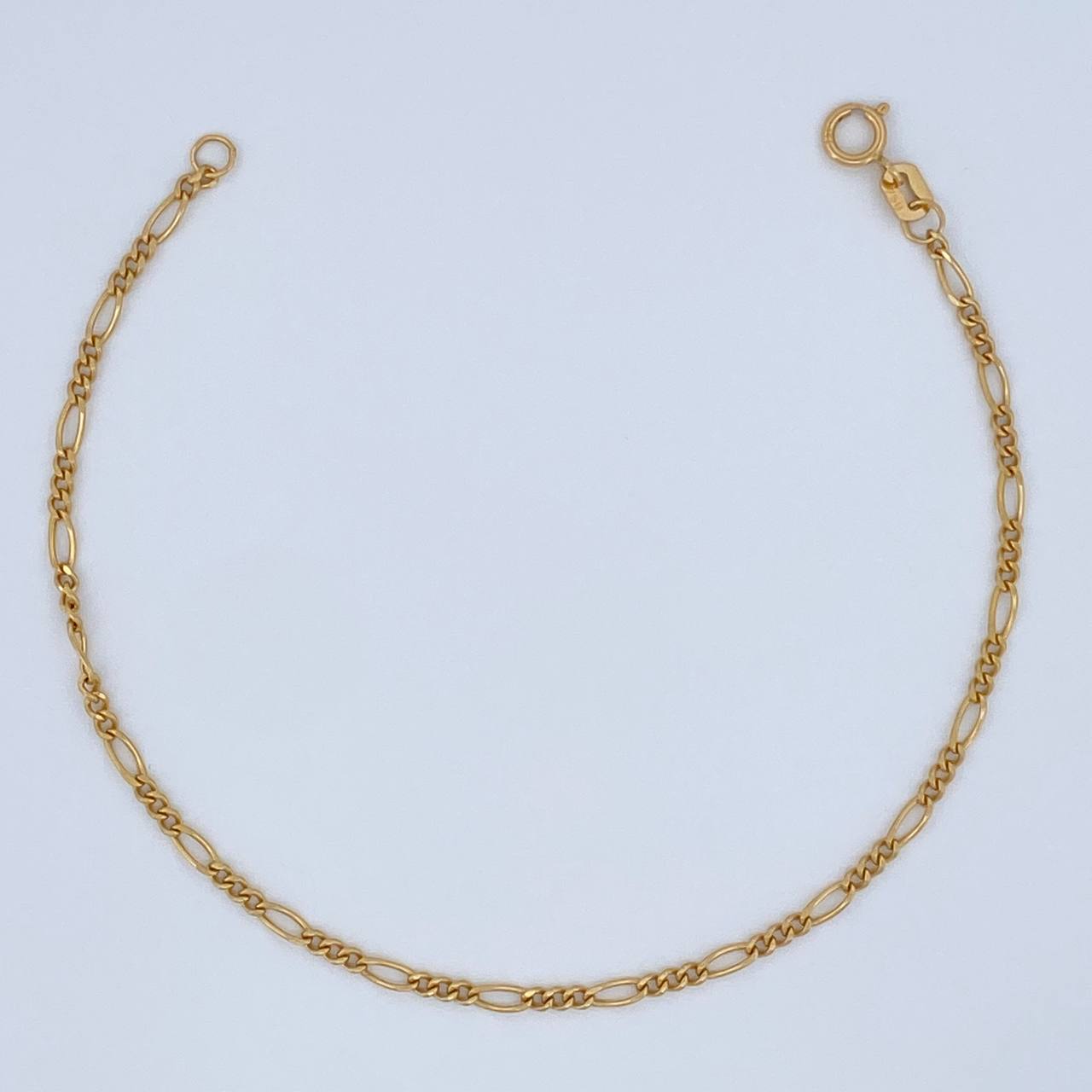 Pulso Figaro 0.9gr / 7 in / 1.8mm Oro Amarillo +1 18K $