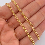 Cadena Figaro 7gr / 23 3/4 in / 3mm Oro Amarillo +1 18K $