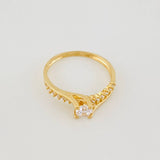 Curved Solitaire Ring 1.75g / T5 3/4 Yellow Gold 18K