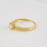 Curved Solitaire Ring 1.75g / T5 3/4 Yellow Gold 18K