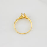 Curved Solitaire Ring 1.75g / T5 3/4 Yellow Gold 18K