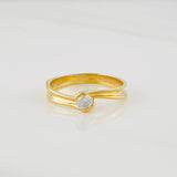 Curved Solitaire Ring 2.1g / T6 Yellow Gold 18K