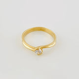 Curved Solitaire Ring 2.1g / T6 Yellow Gold 18K