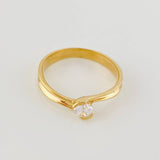 Curved Solitaire Ring 2.1g / T5 1/2 Yellow Gold 18K