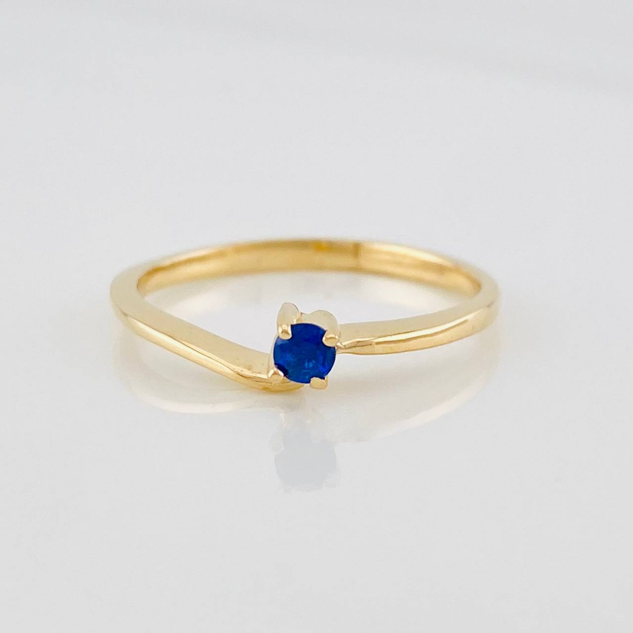 Curved Solitaire Ring 1.7g / T6 Yellow Gold 18K