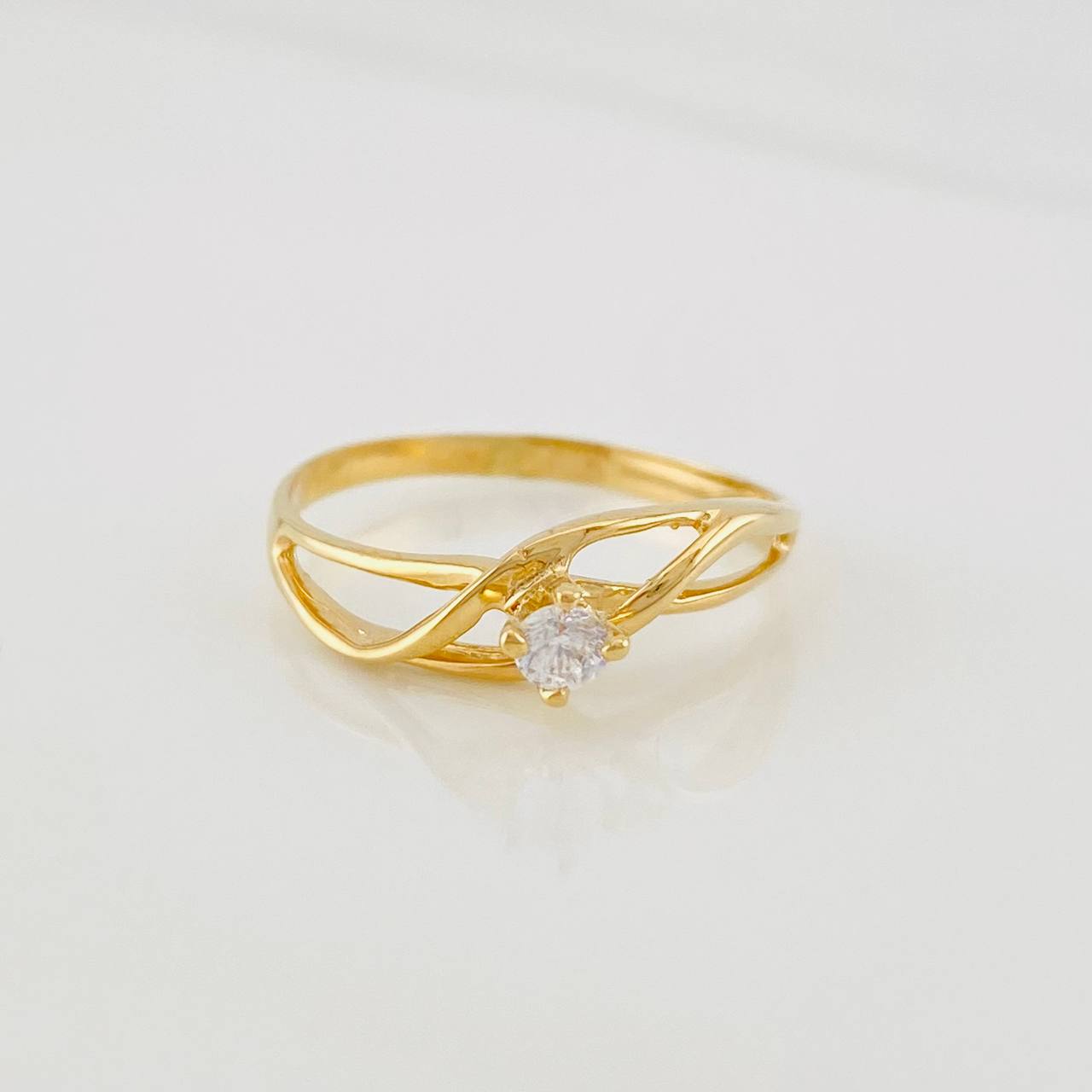 Curved Lines Ring 1.6g / T6 1/2 Yellow Gold 18K