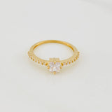 Square Solitaire Ring 1.8g / T6 1/4 Yellow Gold 18K