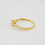 Square Solitaire Ring 1.8g / T6 1/4 Yellow Gold 18K