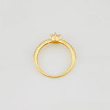 Square Solitaire Ring 1.8g / T6 1/4 Yellow Gold 18K