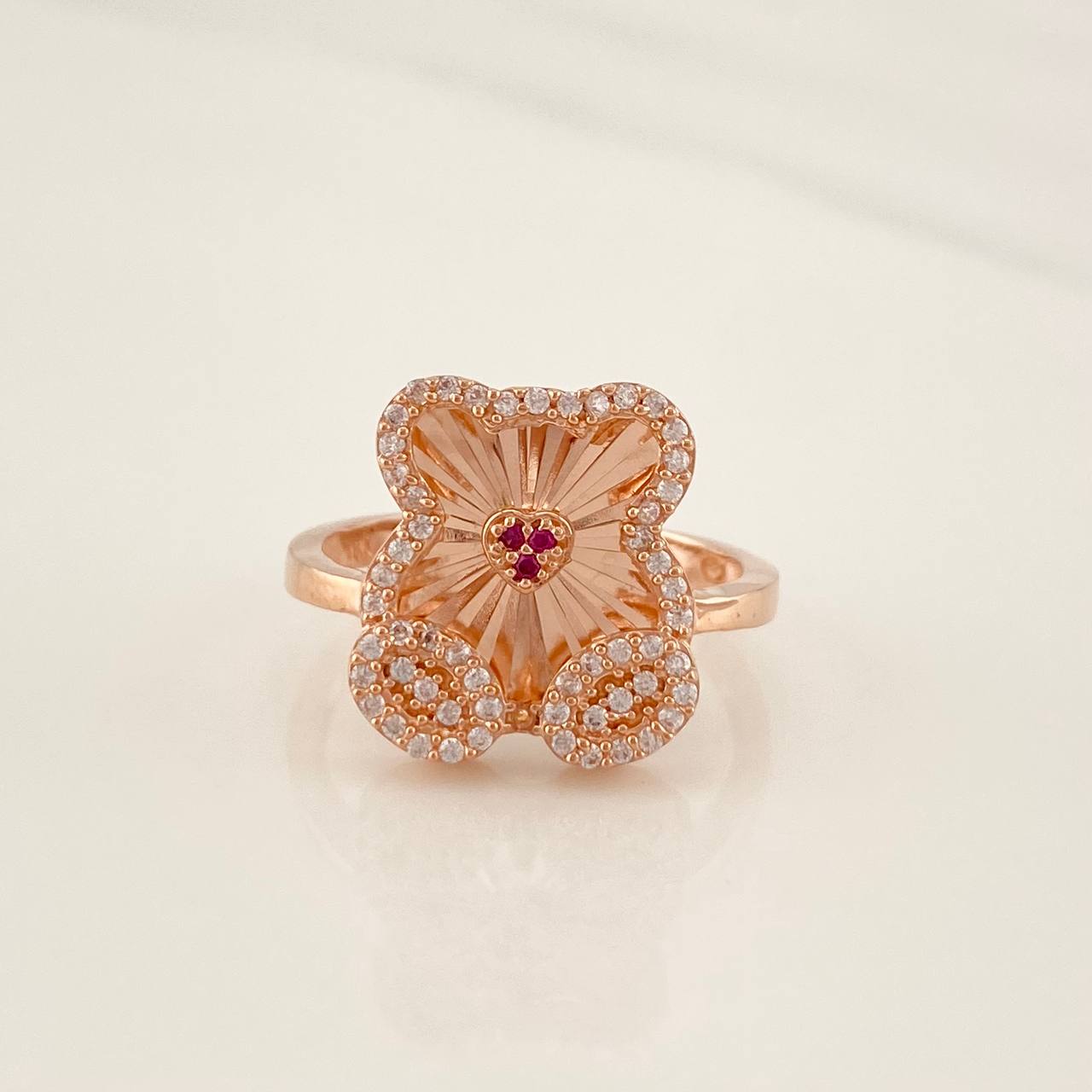 Anillo Oso Ts 3.7g / T7 1/4 Oro Rosa 18K