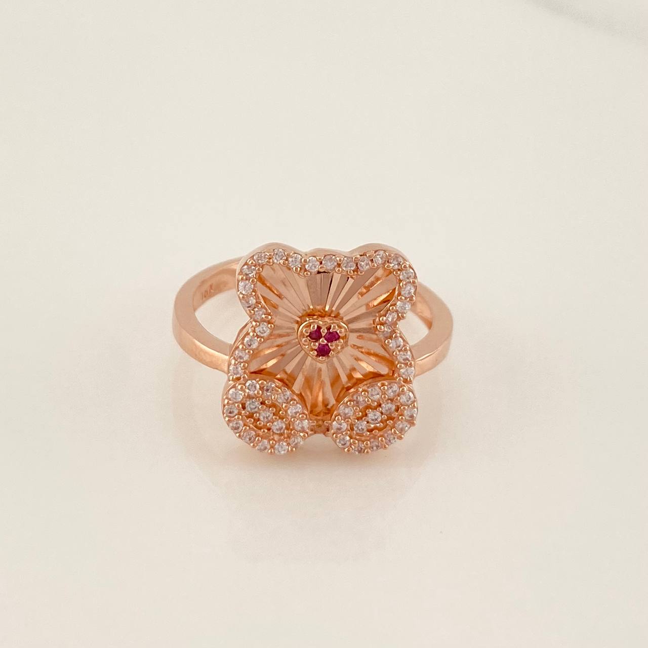 Anillo Oso Ts 3.7g / T7 1/4 Oro Rosa 18K