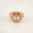 Cross Signet Ring 7.65g / T11 3/4 Rose Gold 18K