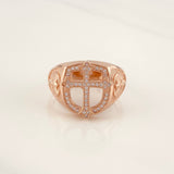 Cross Signet Ring 7.65g / T11 3/4 Rose Gold 18K