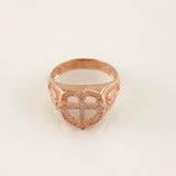 Cross Signet Ring 7.65g / T11 3/4 Rose Gold 18K