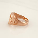 Cross Signet Ring 7.65g / T11 3/4 Rose Gold 18K