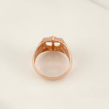 Cross Signet Ring 7.65g / T11 3/4 Rose Gold 18K