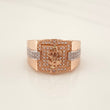 Signet Ring Peso Sign 9.8g / T11 1/4 Two White Rose 18K Golds