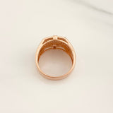 Signet Ring Peso Sign 9.8g / T11 1/4 Two White Rose 18K Golds