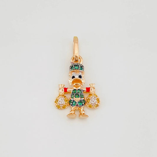 Pendant Duck Money Bags 1.65g / 3/4 in Three 18K Golds