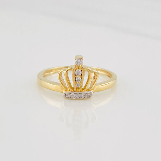 Crown Ring 1.95g / T6 Two Golds Yellow White 18K