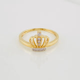 Crown Ring 1.95g / T6 Two Golds Yellow White 18K