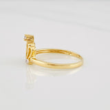 Crown Ring 1.95g / T6 Two Golds Yellow White 18K