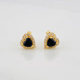 Topos Halo Corazón 1.7g / in / 6.7mm Oro Amarillo 18K
