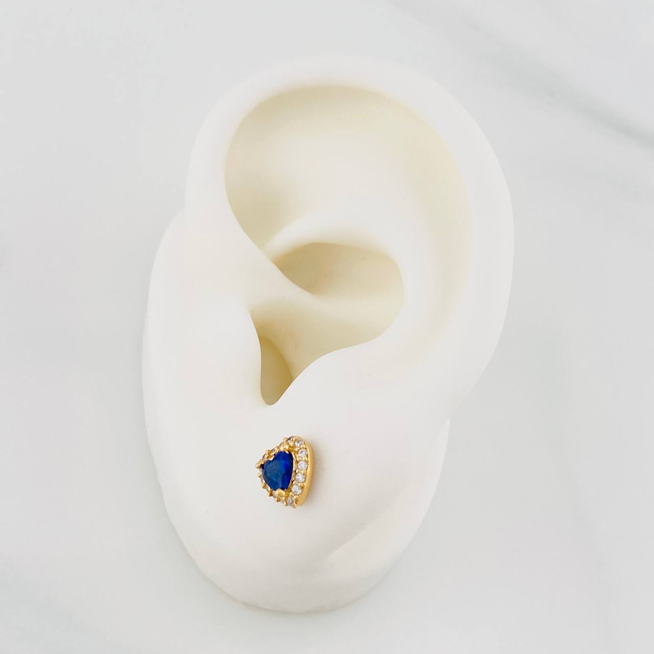 Topos Halo Corazón 1.65g / in / 6.7mm Oro Amarillo 18K