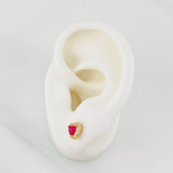 Topos Halo Corazón 1.65g / in / 6.7mm Oro Amarillo 18K