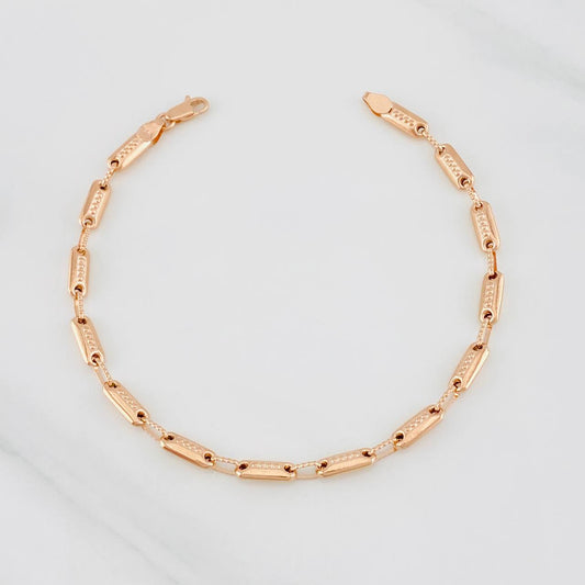 Pulso Rustico Cilindro 4.7g / 8 in / 3.95mm Oro Rosa 18K
