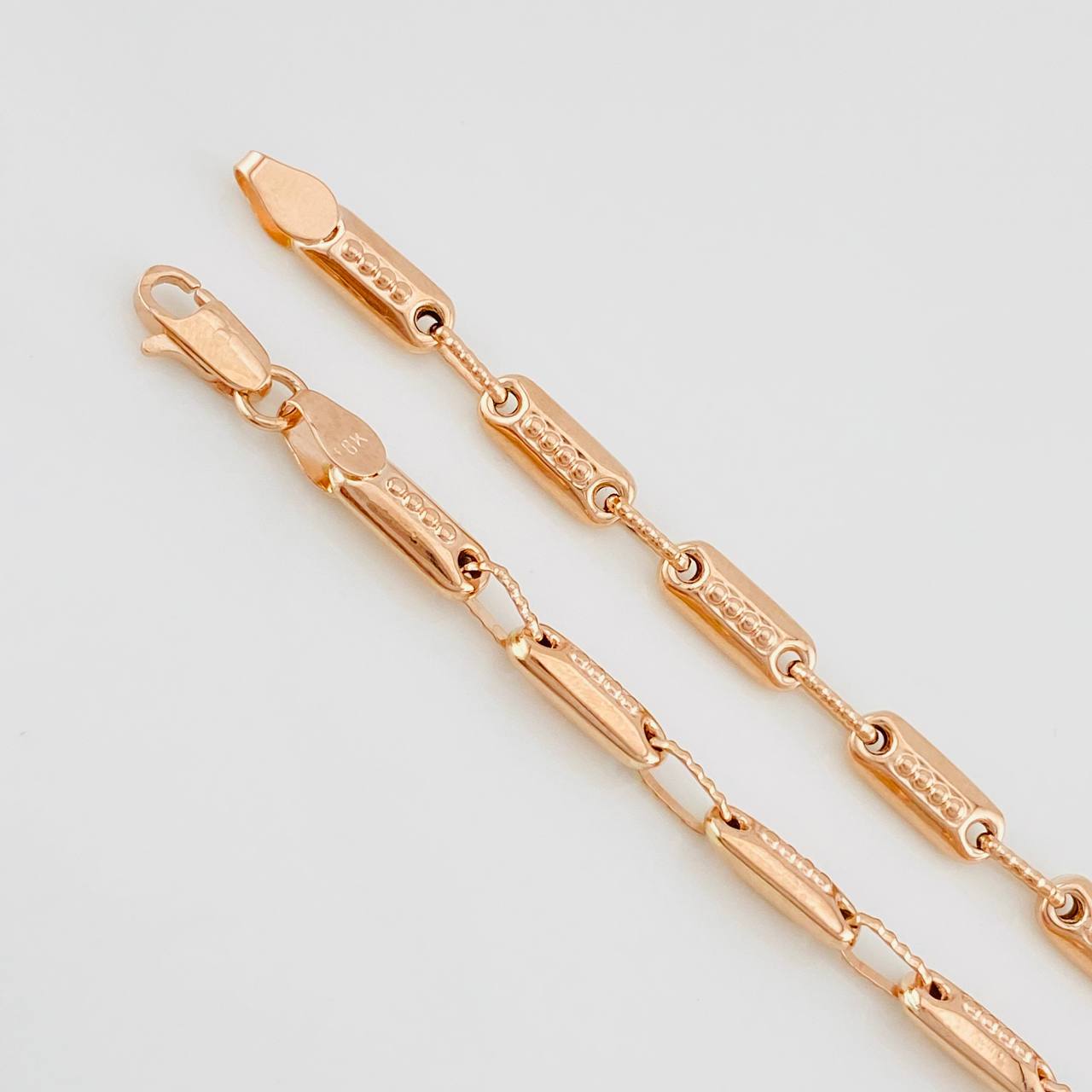 Rustic Cylinder Bracelet 4.7g / 8 in / 3.95mm Rose Gold 18K