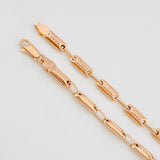 Rustic Cylinder Bracelet 4.7g / 8 in / 3.95mm Rose Gold 18K