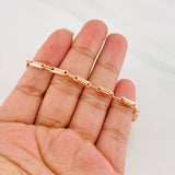 Rustic Cylinder Bracelet 4.7g / 8 in / 3.95mm Rose Gold 18K