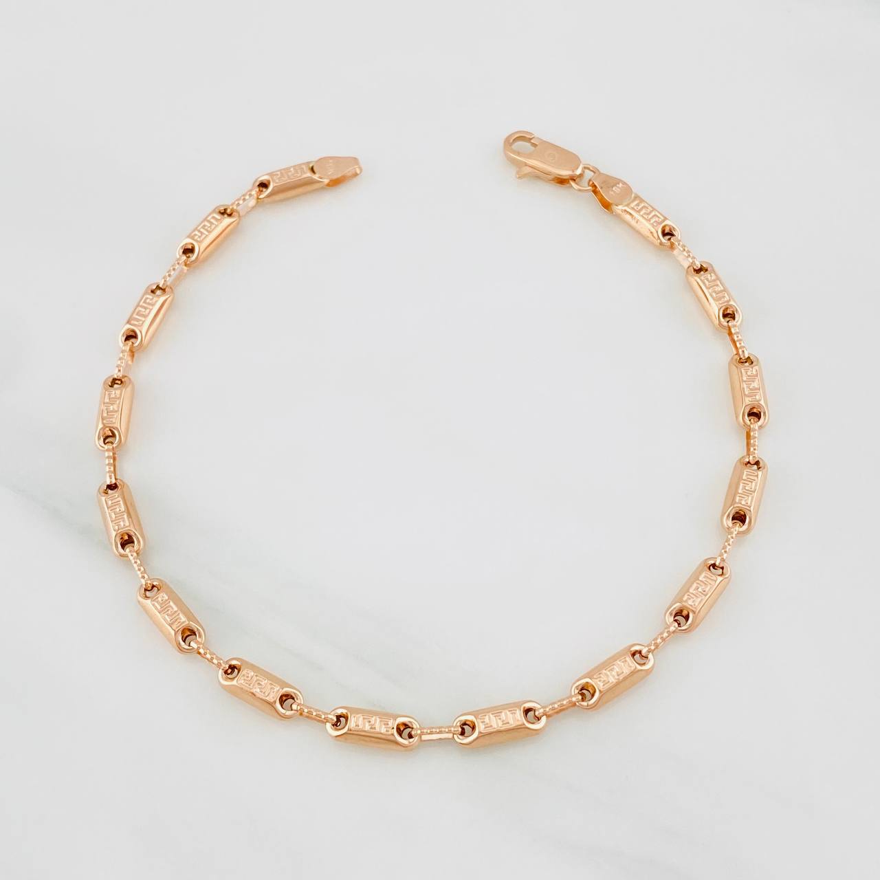 Rustic Tribal Bracelet 5.75g / 8 3/4 in / 3.85mm Rose Gold 18K
